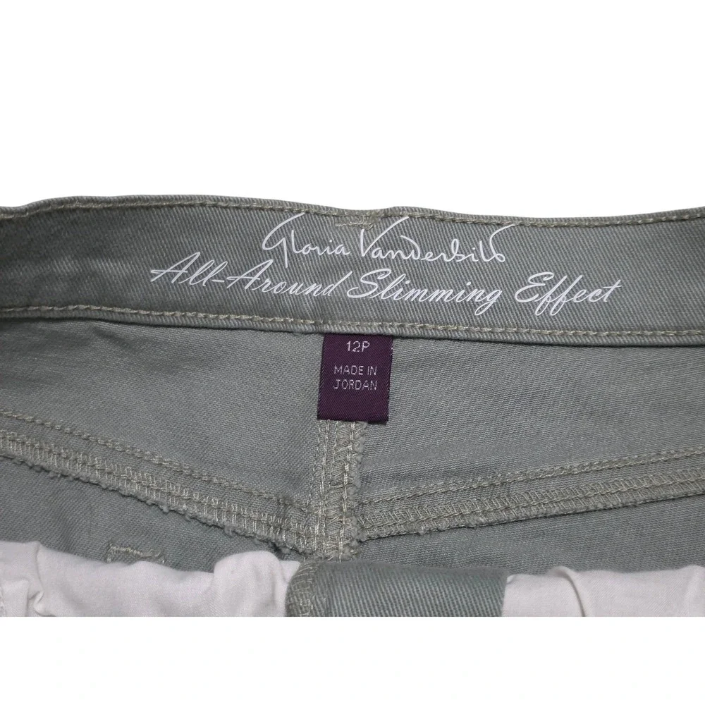 Gloria Vanderbilt All-Around Slimming‎ Effect Women's Amanda Shorts Sz 12p Green